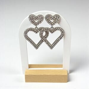 Crystal Double Heart Women Earrings